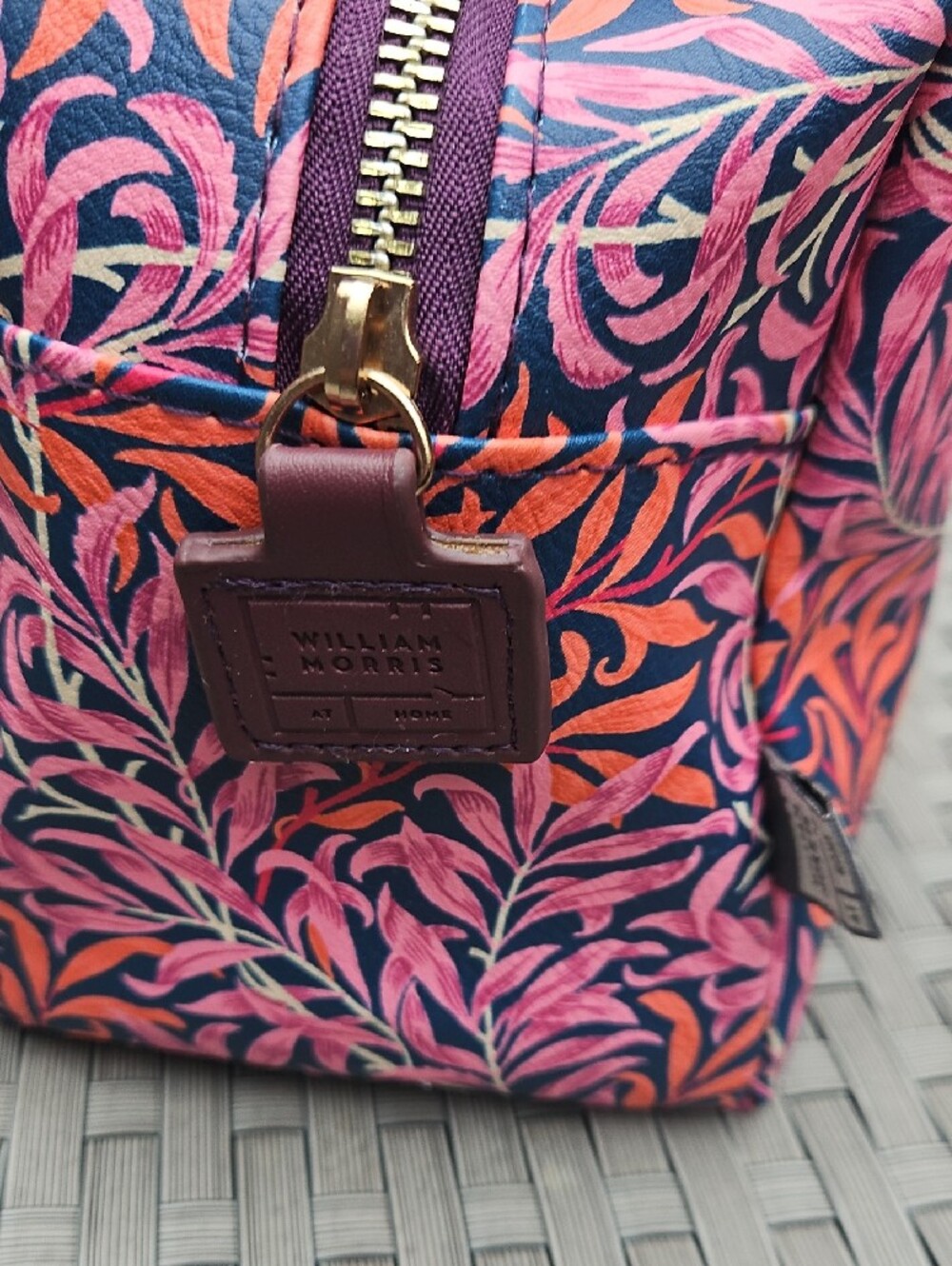 NWOT William MORRIS Willow Bough Leaf Vine Cosmetic.Make Up Travel Floral Pouch - Picture 6 of 17